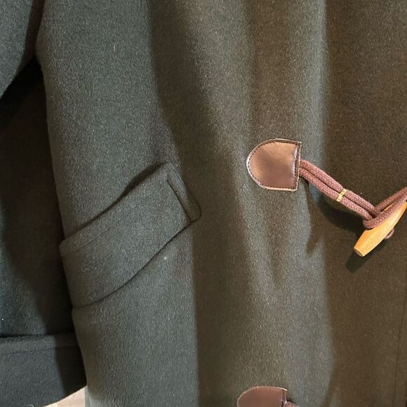 Jessica London Classic Wool Kelly Green Hooded Toggle Overcoat 16 - Picture 12 of 13